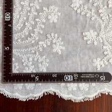 Load image into Gallery viewer, Whispering Fern Embroidered Cotton Voile – Natural White