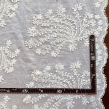 Load image into Gallery viewer, Whispering Fern Embroidered Cotton Voile – Natural White