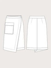Load image into Gallery viewer, Asymmetric Midi Skirt by The Assembly Line
