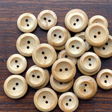 Load image into Gallery viewer, Two Hole Rimmed Wooden Button