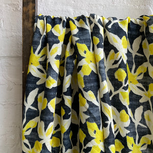 100% Linen Digital Print - Mellow Yellow