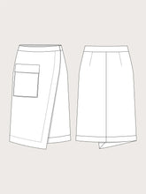 Load image into Gallery viewer, Asymmetric Midi Skirt by The Assembly Line
