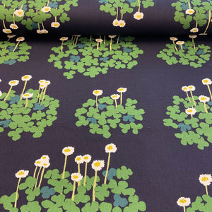 Paper Daisies - Navy - Remnant 50cm x 110cm