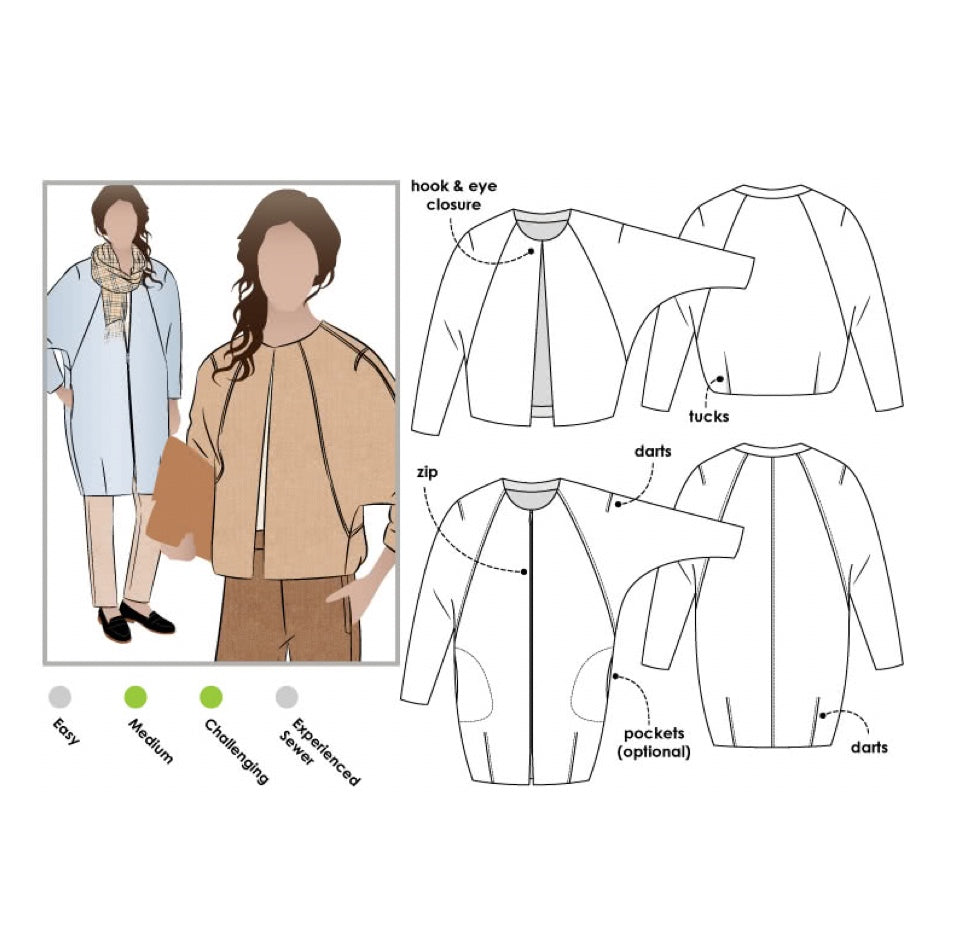 Alegra Jacket/Coat by StyleArc