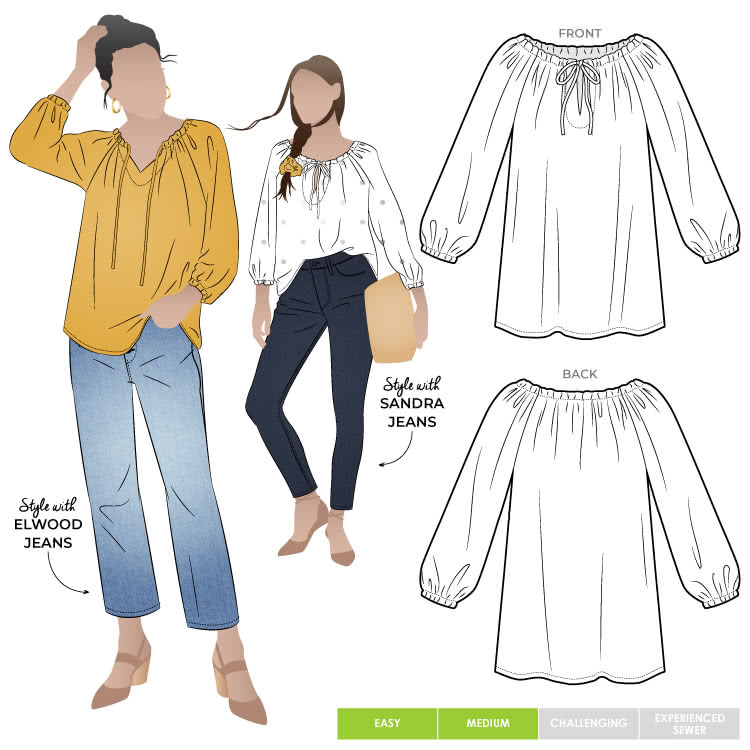 Anita Peasant Blouse by StyleArc